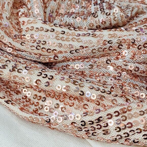 Anthropologie x Mare Mare Rose Gold Sequin Open Duster Sz XS NWT - Picture 9 of 16